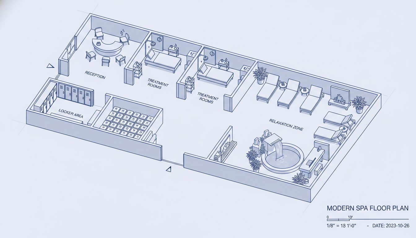 Những khu vực chức năng cần có trong bản vẽ thiết kế spa