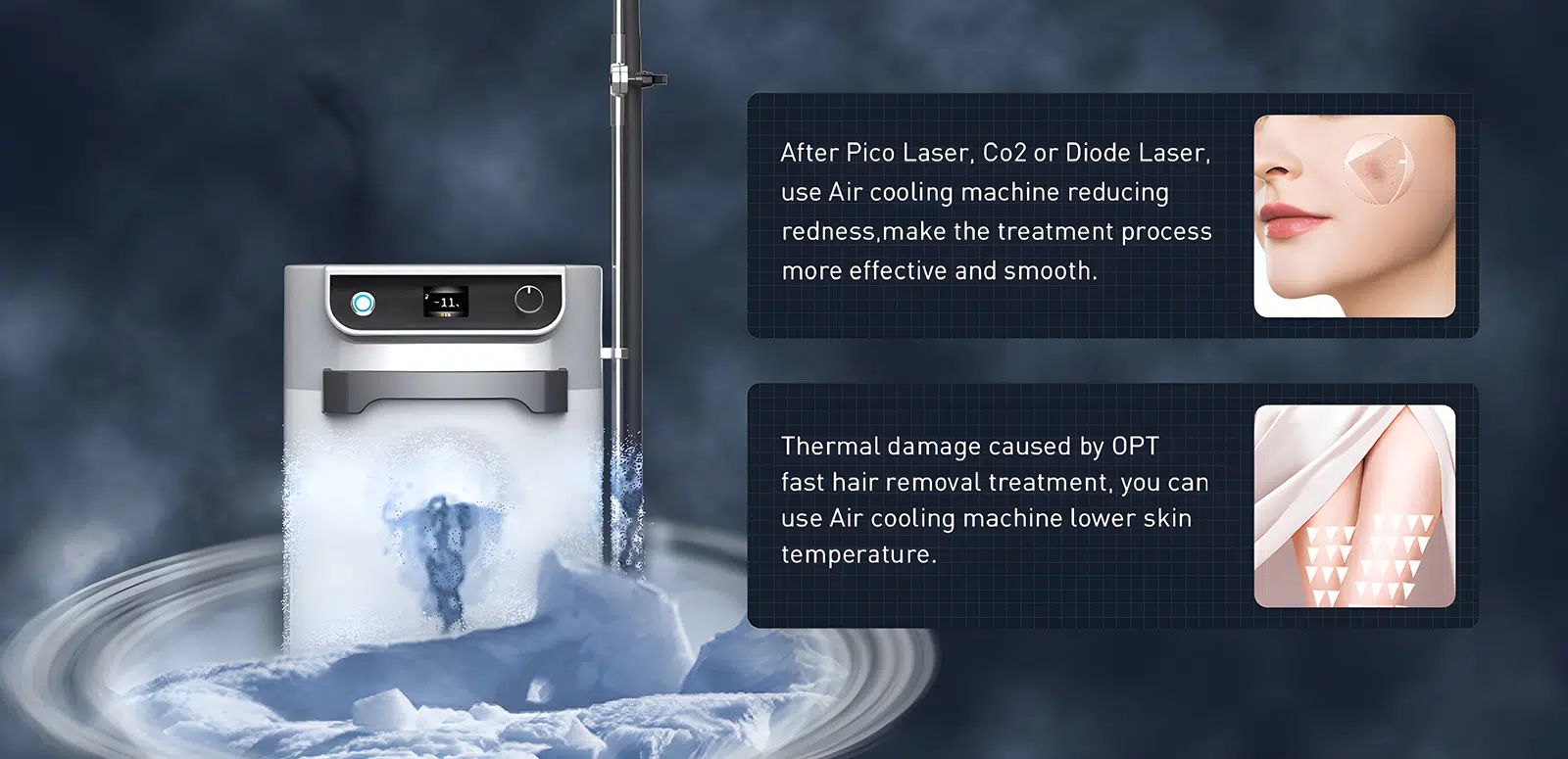 Máy thổi lạnh Cooling Sanhe Ứng Dụng Trong Da Liễu Thẩm Mỹ 3 MÁY THỔI LẠNH COOLLING SANHE - 10