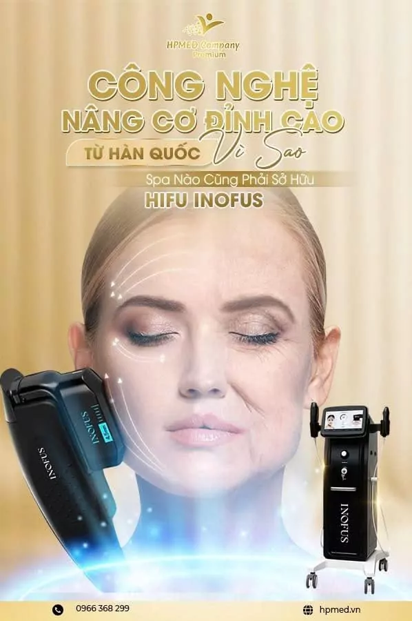 Máy nâng cơ HIFU INOFUS công nghệ Hàn Quốc cho liệu trình trẻ hóa da mặt tại spa