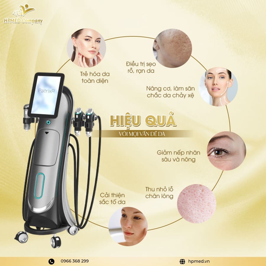 Máy RF Vi Điểm PatrixR đa chức năng điều trị sẹo rỗ, nâng cơ, giảm nhăn và cải thiện sắc tố da