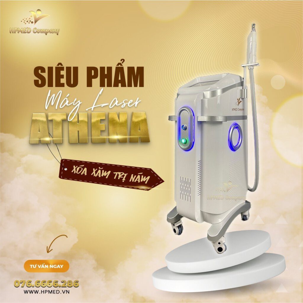 Máy xóa xăm laser Athena phát quang tay cầm dạn