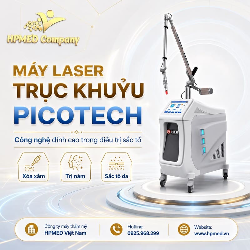 Máy laser trục khuỷu PicoTech công nghệ laser pico xóa xăm trị nám không sẹo chính hãng tại HPMED