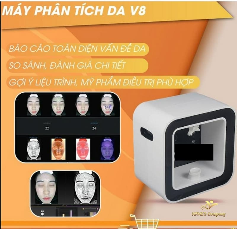 máy phân tích da v8