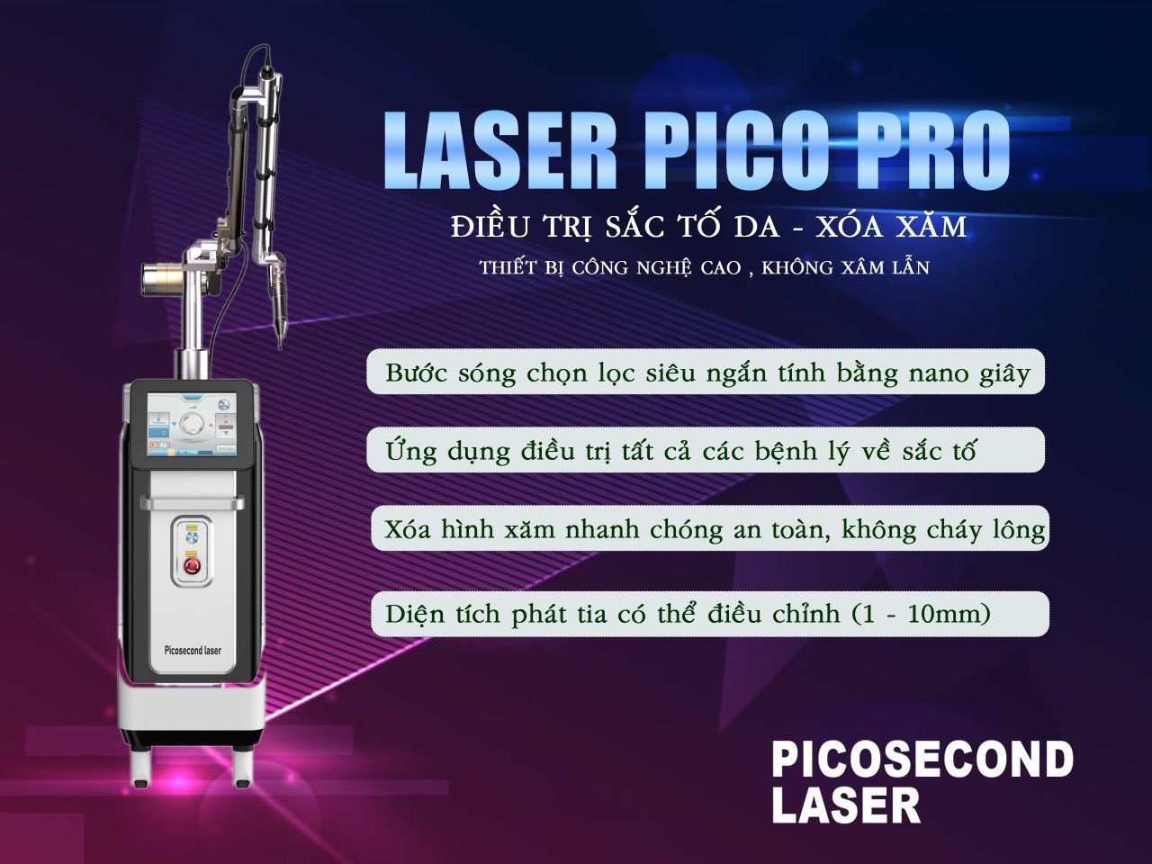 Máy Laser Pico Pro Xóa Xăm Trị Nám - 02