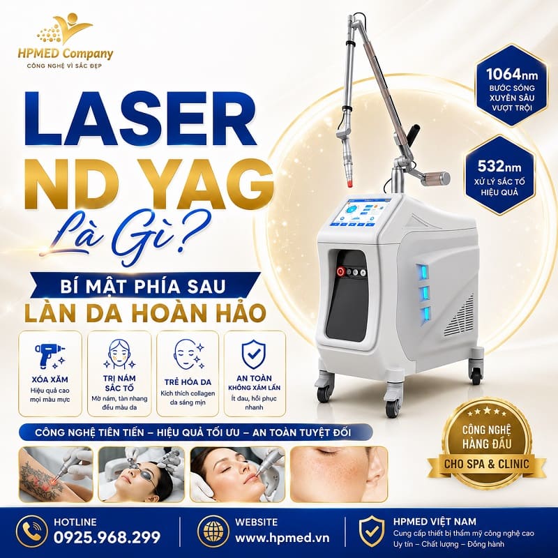 Laser ND YAG Là Gì? Bí Mật Phía Sau Làn Da Hoàn Hảo 2 Laser Nd:YAG là gì - Giải thích nguyên lý máy laser nd yag xóa xăm trị nám tại HPMED