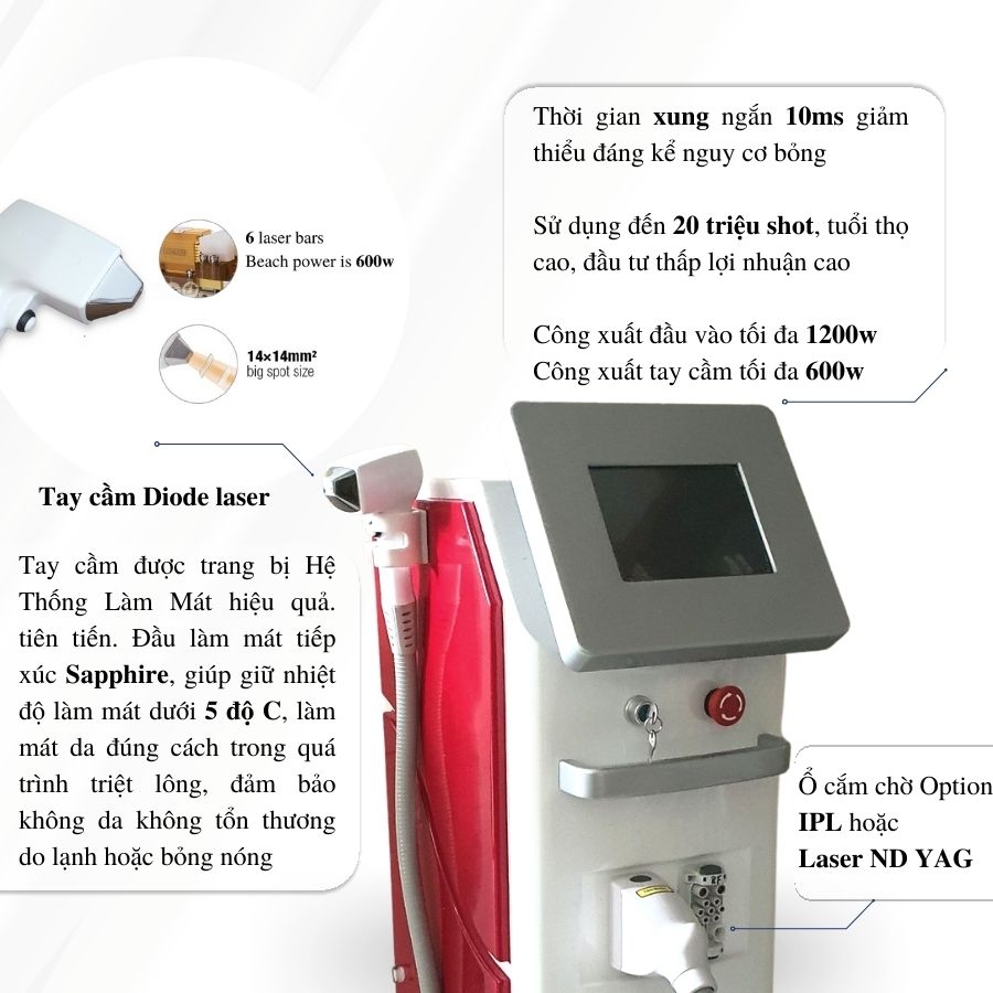 Các loại máy triệt lông diode laser