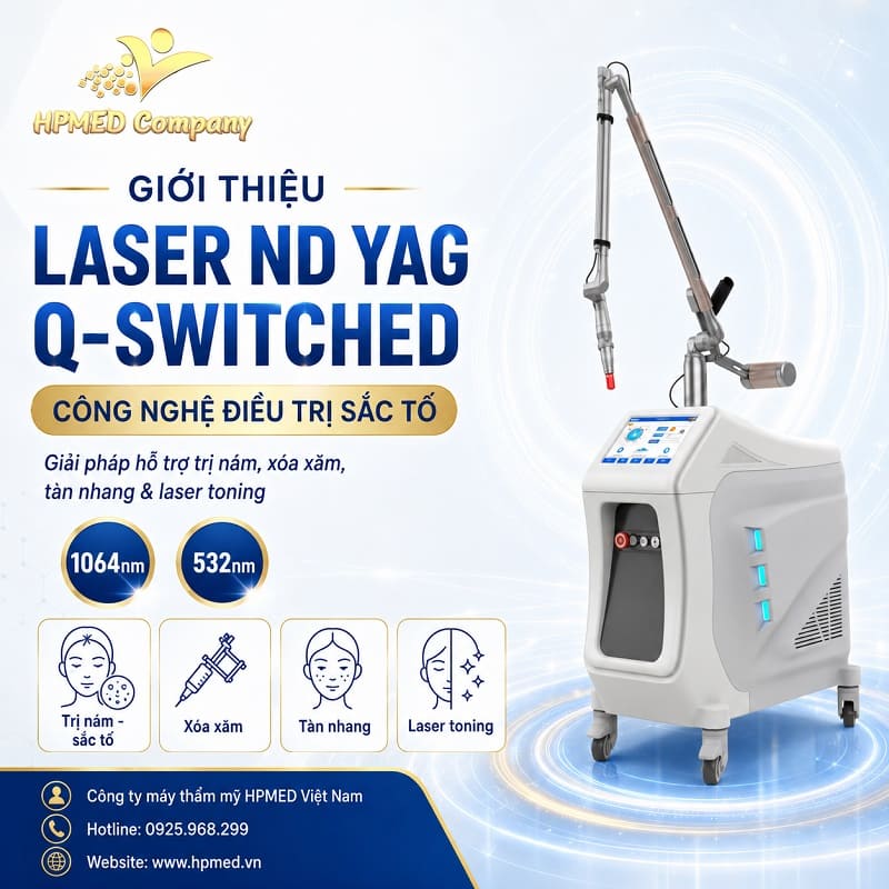 Máy laser nd yag q-switched công nghệ xóa xăm và trị nám chân sâu chính hãng tại HPMED