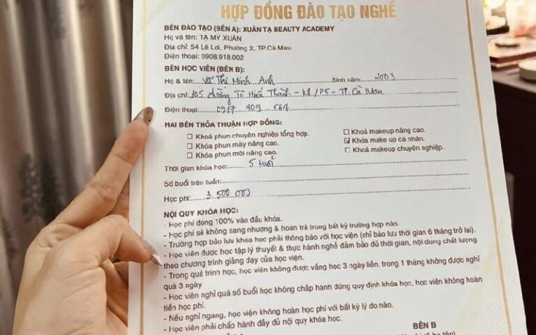 Mẫu Hợp Đồng Đào Tạo Học Viên Spa Chuyên Nghiệp 3 hop dong dao tao hoc vien spa 3