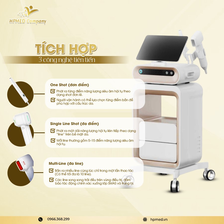 Máy HIFU nâng cơ 8D Pro chính hãng - Công nghệ trẻ hóa da tầng sâu - HPMED