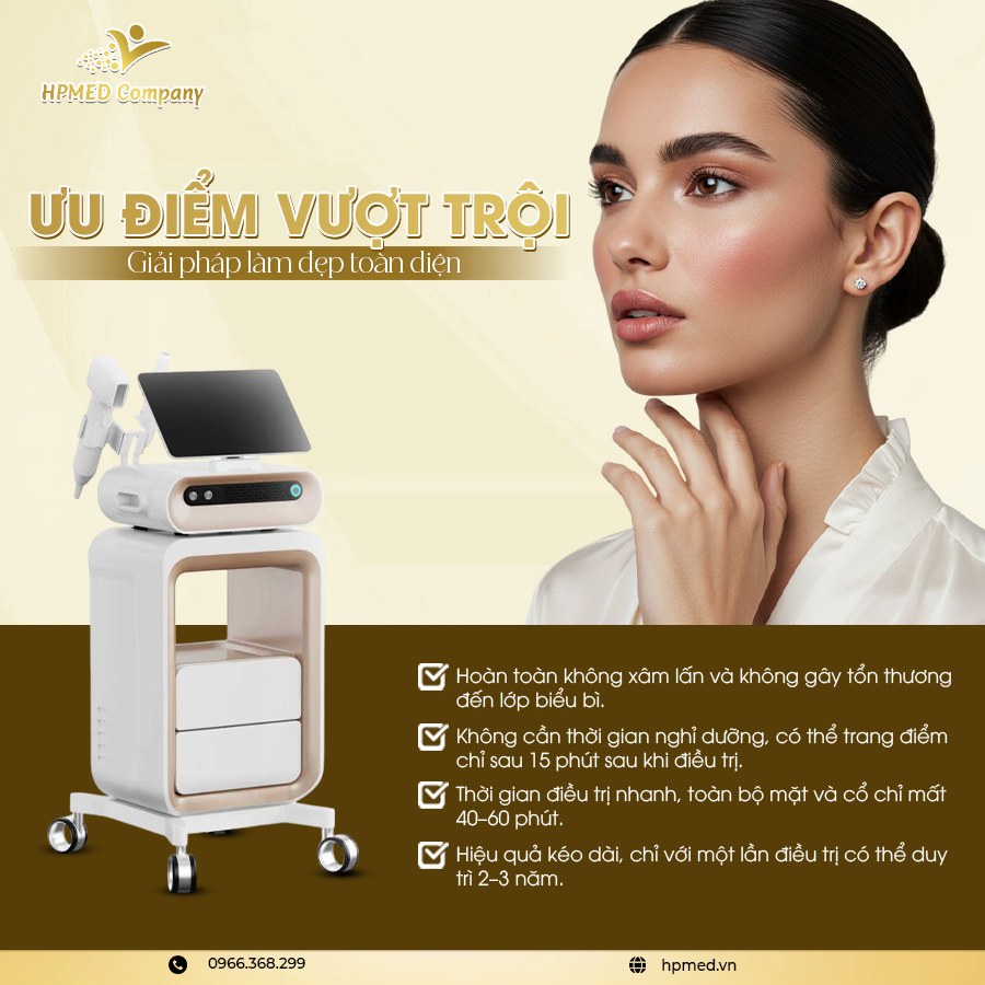 Máy HIFU nâng cơ 8D Pro chính hãng - Công nghệ trẻ hóa da tầng sâu - HPMED