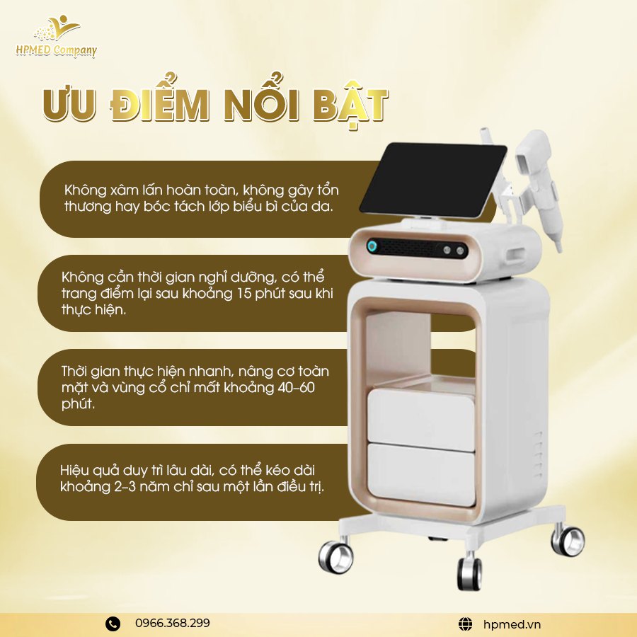 Máy HIFU nâng cơ 8D Pro chính hãng - Công nghệ trẻ hóa da tầng sâu - HPMED