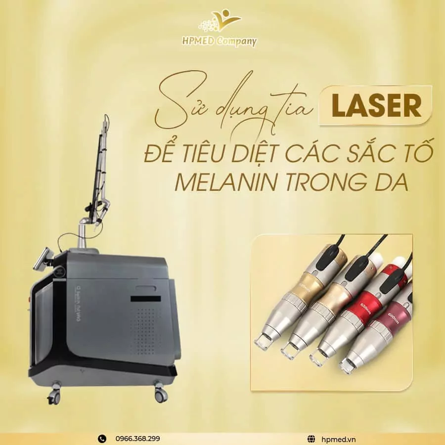 Máy Laser ND:YAG Q-Switched QMAX Hàn Quốc 3 Ứng dụng bước sóng 1064nm và 532nm trên Máy Laser QMAX