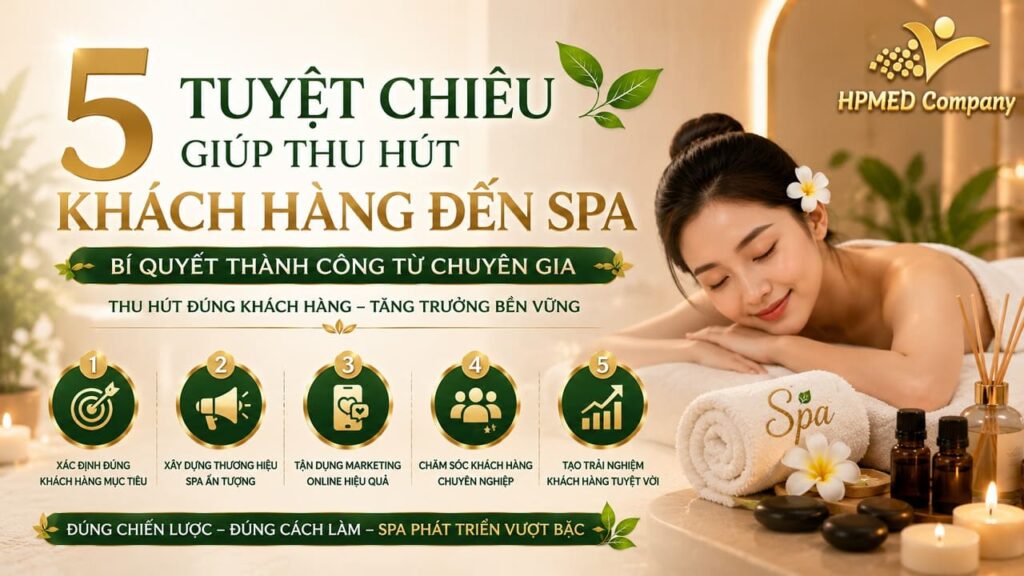 Sơ đồ ma trận 5 tuyệt chiêu giúp thu hút khách hàng đến spa đông nghịt khách cùng HPMED