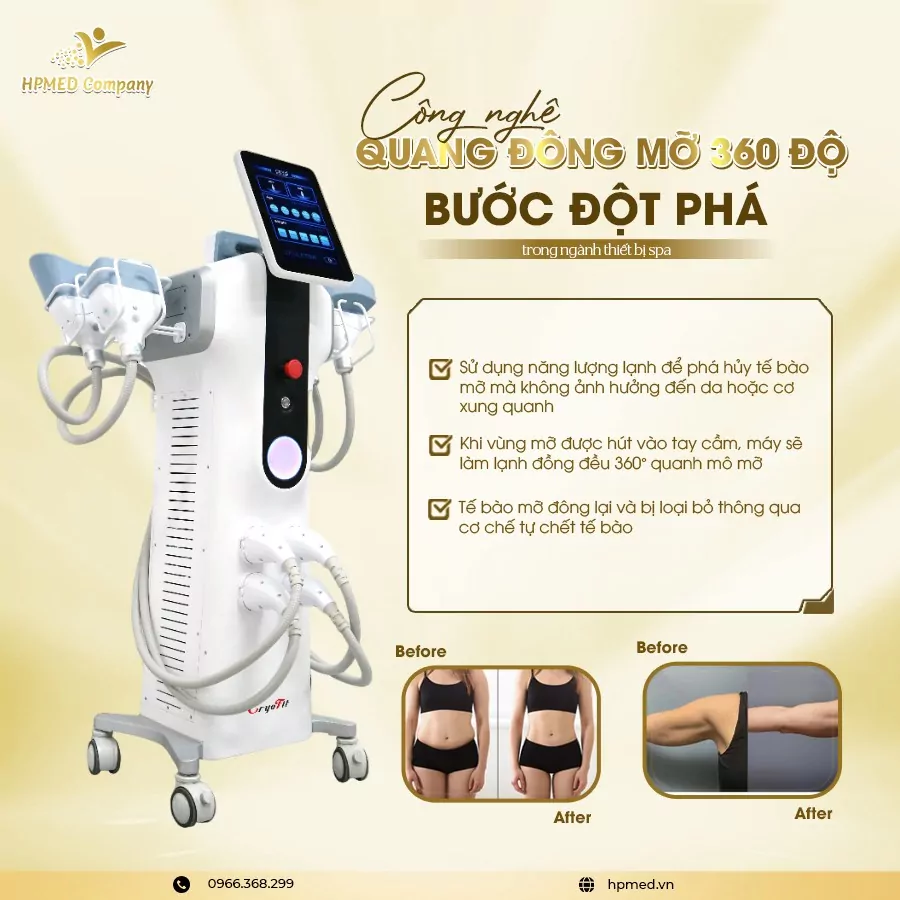 Máy Giảm Béo Quang Đông 360 Cryolipolysis 💎 Giải Pháp Làm Gọn Vóc Dáng An Toàn Cho Spa Hiện Đại