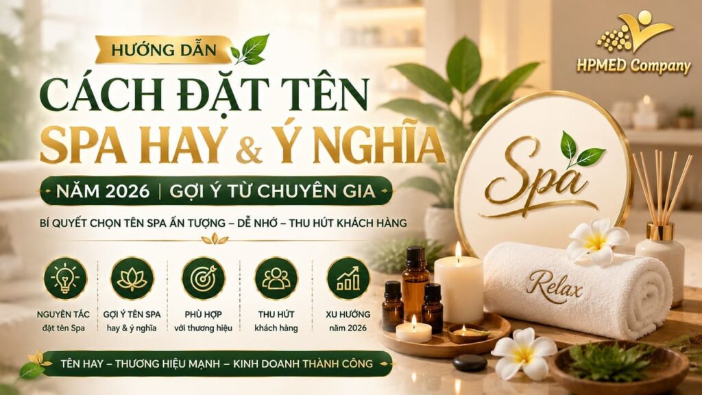 Sơ đồ hướng dẫn cách đặt tên spa hay và ý nghĩa năm 2026 gợi ý từ chuyên gia kinh doanh spa thành công tại HPMED