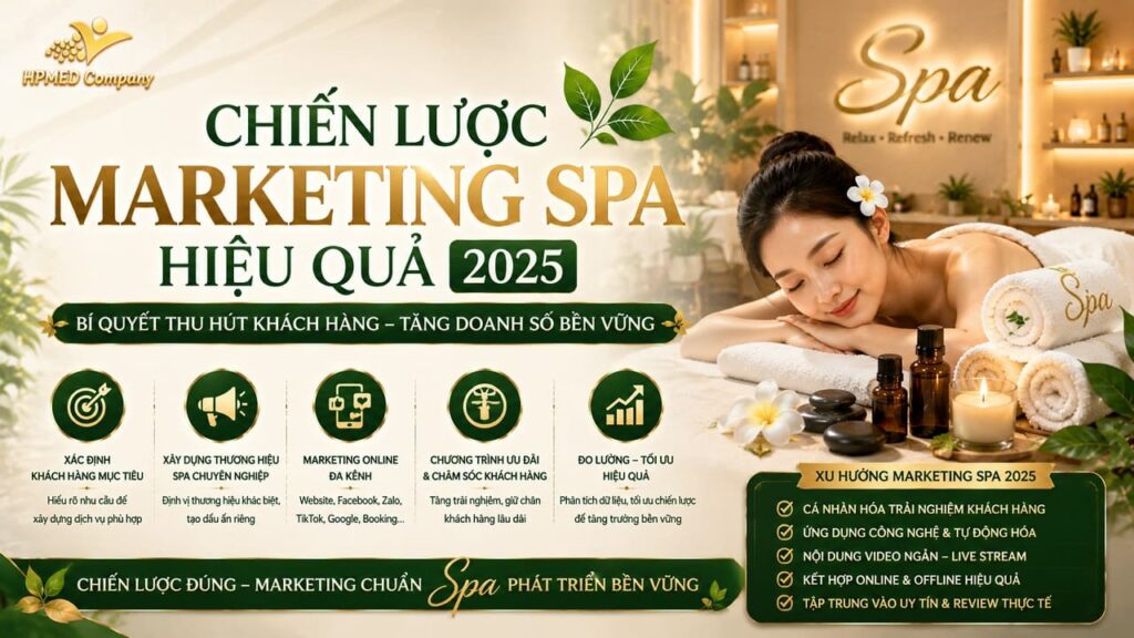 CHIẾN LƯỢC MARKETING SPA HIỆU QUẢ 2025 ✨ TĂNG DOANH THU & KHÁCH HÀNG TỰ ĐẾN 2 Sơ đồ ma trận chiến lược marketing spa hiệu quả bứt phá doanh thu cùng HPMED