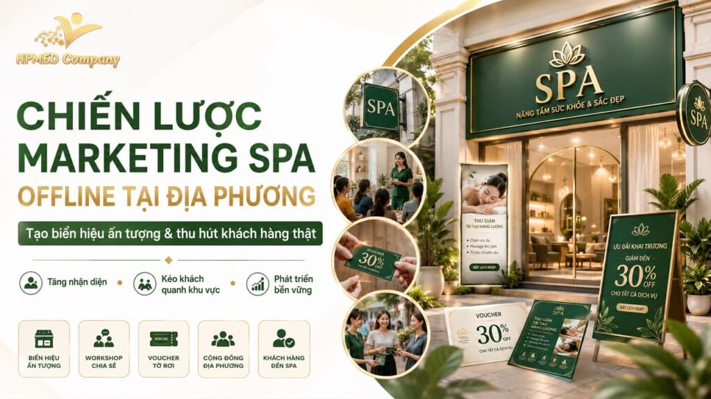 Sơ đồ cẩm nang chiến lược marketing spa offline tại địa phương thu hút khách hàng vãng lai