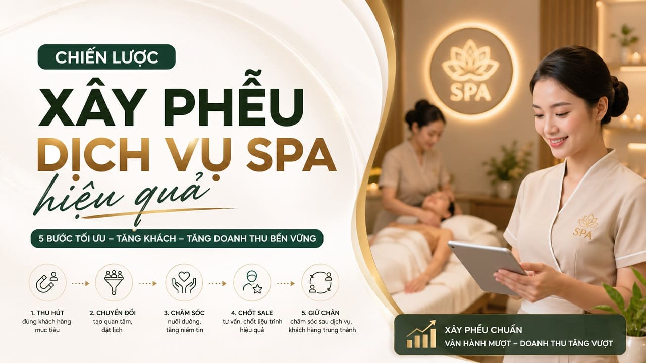 Chiến Lược Xây Phễu Dịch Vụ Spa Hiệu Quả 💎 | Bí Quyết Thu Hút & Giữ Chân Khách Hàng 1 Sơ đồ tư vấn chiến lược xây phễu dịch vụ spa hiệu quả tối ưu doanh thu năm 2026