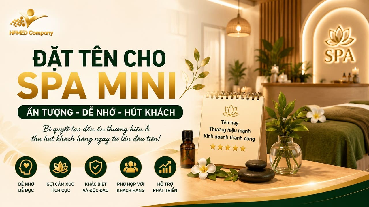 Sơ đồ ma trận hướng dẫn cách đặt tên cho spa mini độc bản hút khách tại HPMED