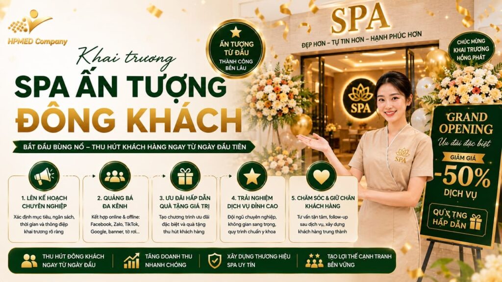 Sơ đồ ma trận tổ chức sự kiện khai trương spa ấn tượng đông khách tại HPMED