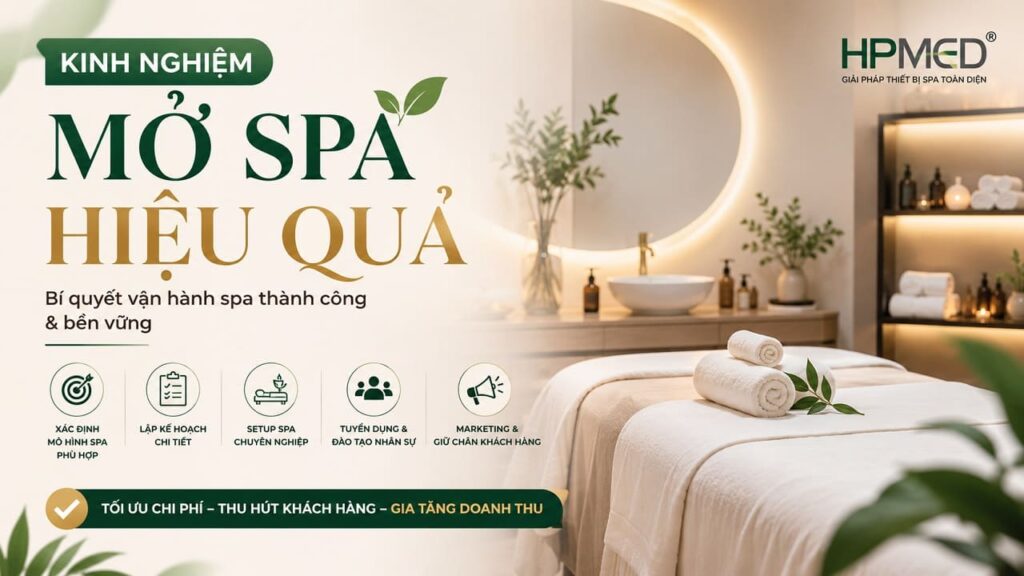 Sơ đồ tư duy chia sẻ kinh nghiệm mở spa hiệu quả bứt phá dòng tiền cùng HPMED