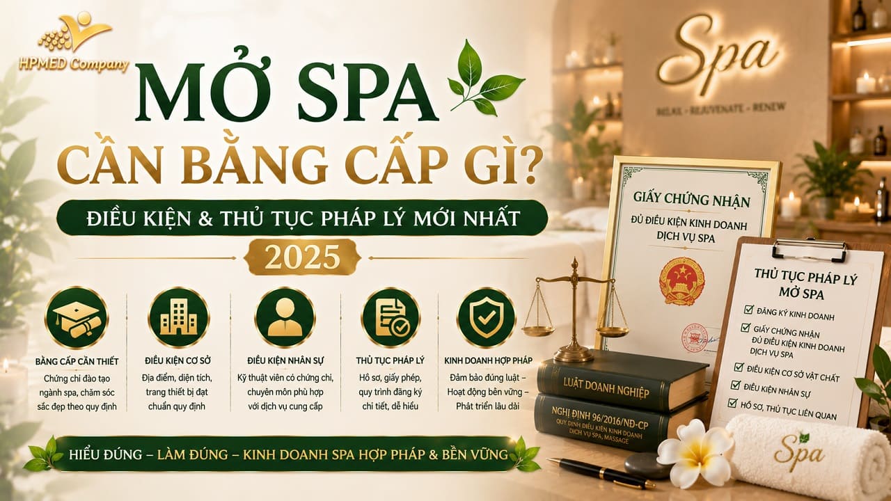 MỞ SPA CẦN BẰNG CẤP GÌ? ĐIỀU KIỆN & THỦ TỤC PHÁP LÝ MỚI NHẤT 2025 1 Sơ đồ lộ trình mở spa cần bằng cấp gì điều kiện thủ tục pháp lý mới nhất 2025 cùng HPMED
