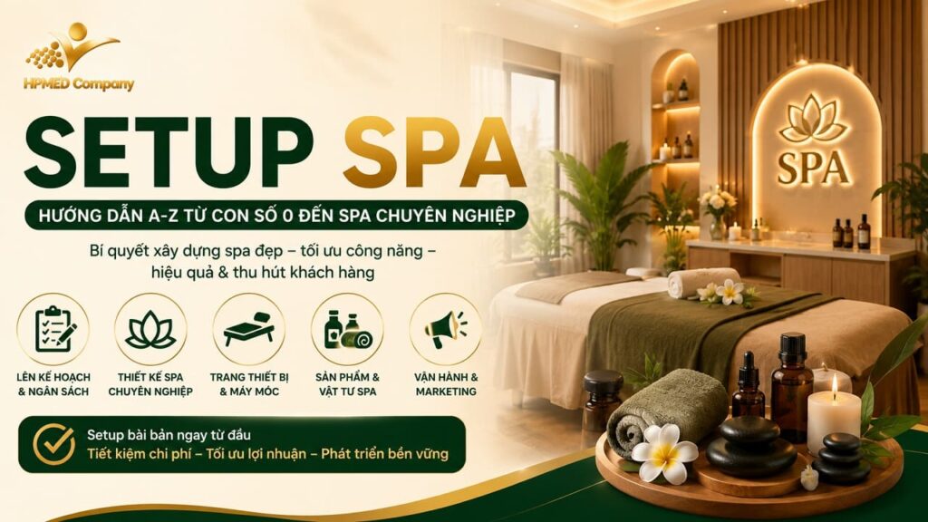 Sơ đồ tư duy quy trình setup spa chuyên nghiệp bứt phá doanh thu tại HPMED