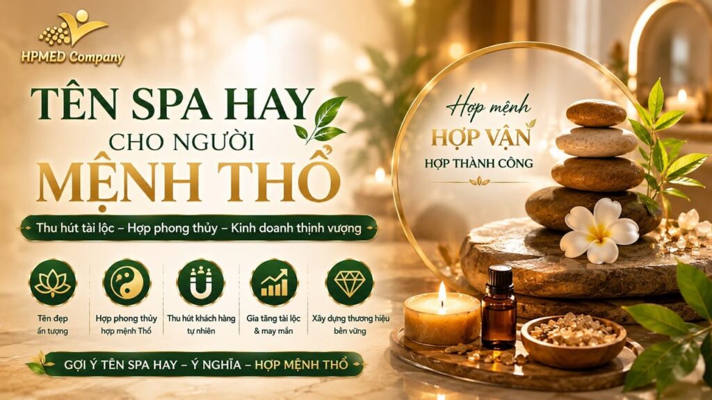 Bảng tổng hợp những tên spa hay cho người mệnh thổ kích tài lộc phát đạt tại HPMED
