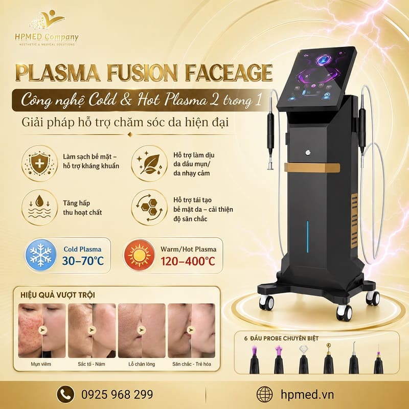 Máy plasma lạnh Fusion Faceage công nghệ máy plasma med và máy plasma fusion phục hồi da chuyên sâu tại HPMED