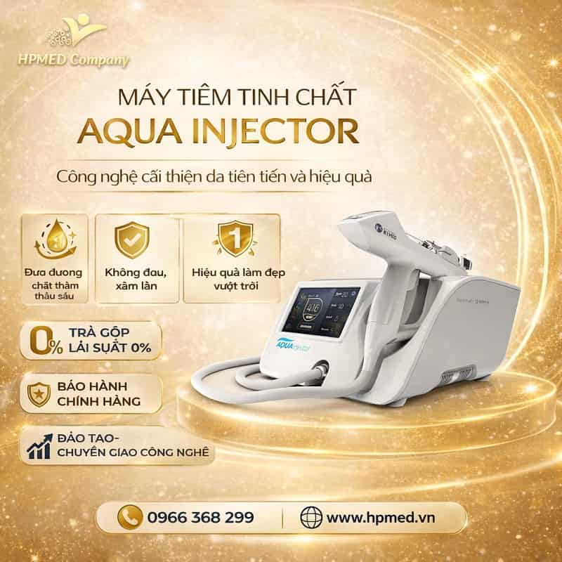 Máy tiêm tinh chất Aqua công nghệ hút chân không chính hãng tại HPMED giúp tiêm dưỡng chất căng bóng da chính xác không thất thoát