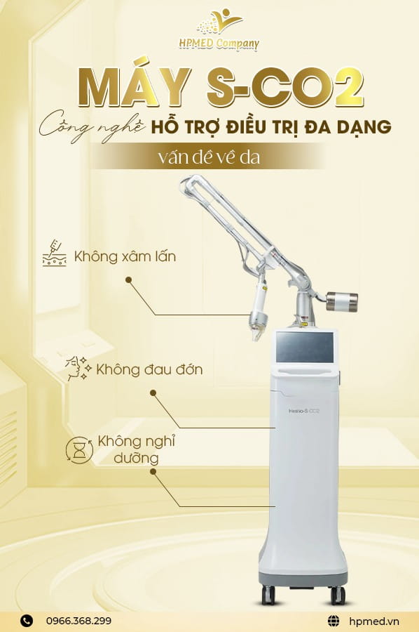 Máy laser co2 fractional s co2 công nghệ máy laser co2 và máy fractional co2 chuyên trị sẹo rỗ trẻ hóa da chính hãng tại HPMED