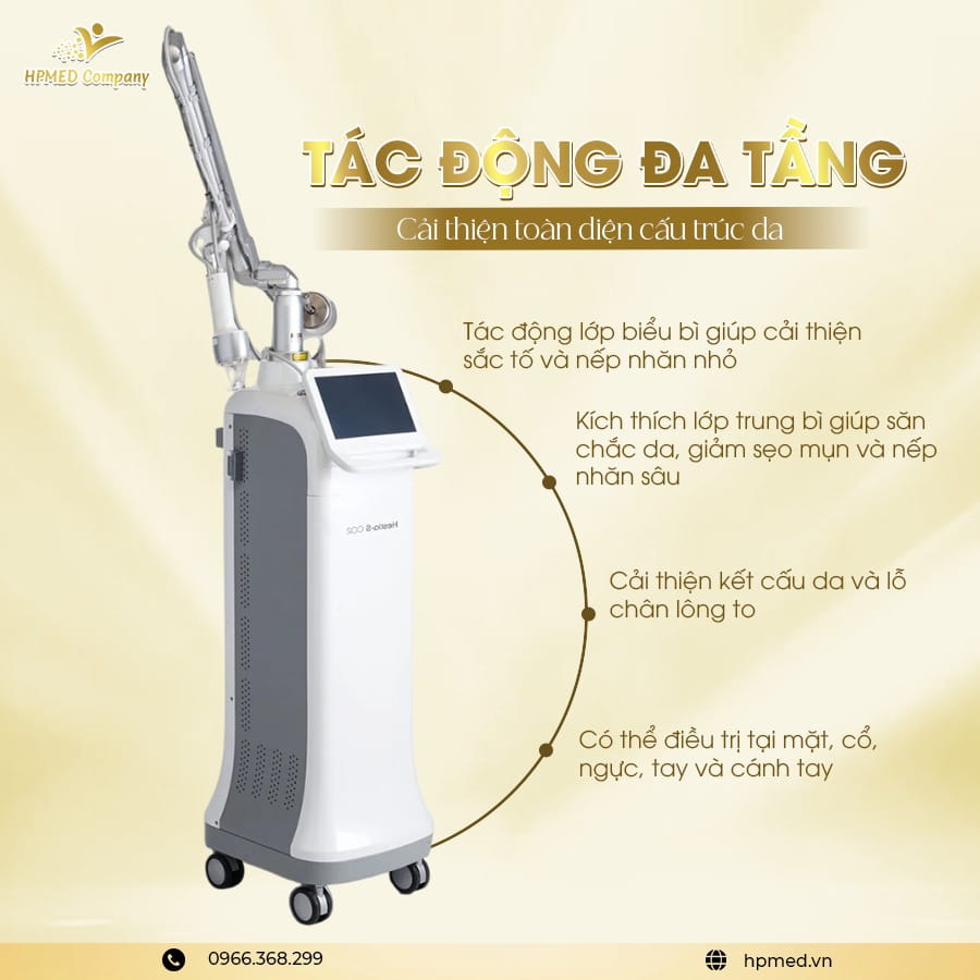 Máy laser co2 fractional s co2 công nghệ máy laser co2 và máy fractional co2 chuyên trị sẹo rỗ trẻ hóa da chính hãng tại HPMED