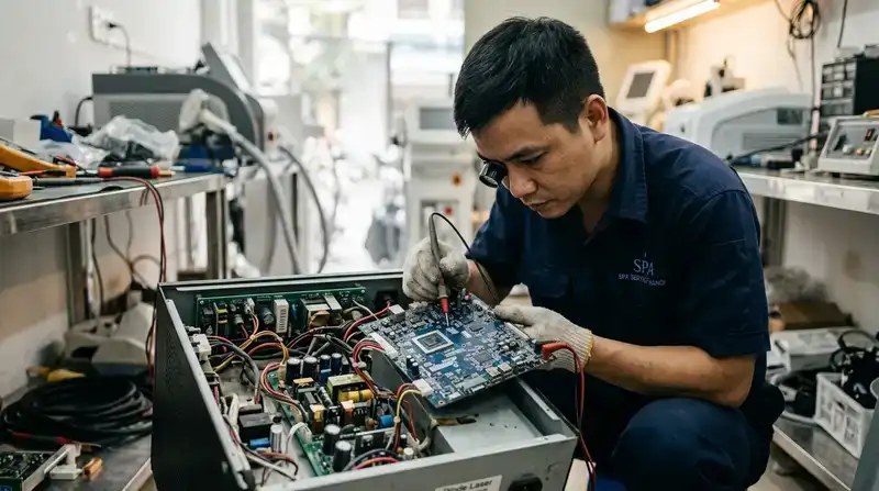 Sửa máy spa Hà Nội uy tín: Xử lý nhanh, linh kiện chính hãng 1 Tại sao máy spa thường xuyên gặp lỗi và cần bảo trì định kỳ?