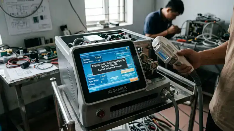 Sửa máy spa Nghệ An uy tín: Bảo trì, thay xung chuyên nghiệp 2 Các lỗi phổ biến trên máy triệt lông và máy giảm béo