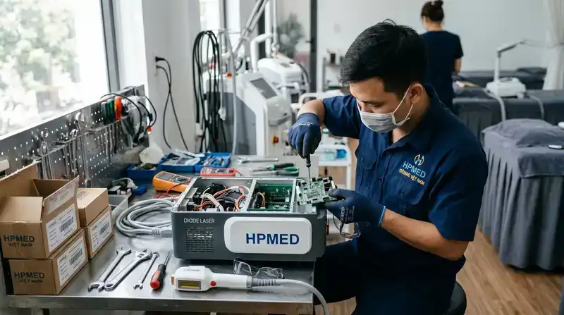 Sửa máy spa Nghệ An uy tín: Bảo trì, thay xung chuyên nghiệp 3 Dịch vụ sửa chữa thiết bị spa chuyên nghiệp tại HPMED Việt Nam