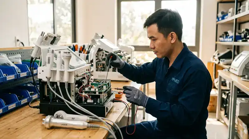 Quy trình sửa máy spa Vĩnh Long chuẩn chuyên gia tại HPMED