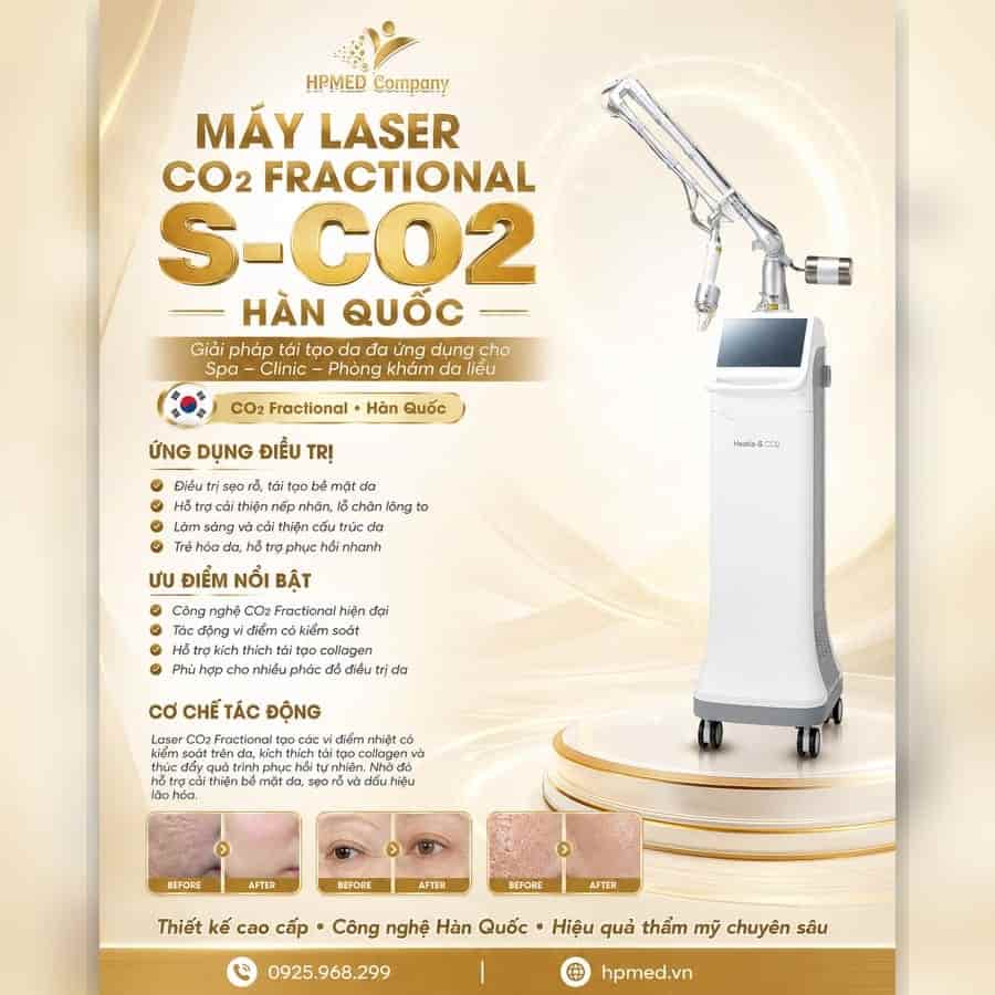 Máy laser co2 fractional S-CO2 Hàn Quốc 01 công nghệ máy fractional co2 laser xóa sẹo và trẻ hóa da chính hãng tại HPMED
