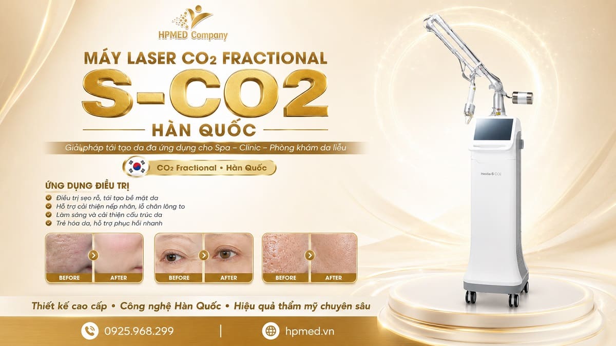 Máy laser co2 fractional S-CO2 Hàn Quốc 01 công nghệ máy fractional co2 laser xóa sẹo và trẻ hóa da chính hãng tại HPMED