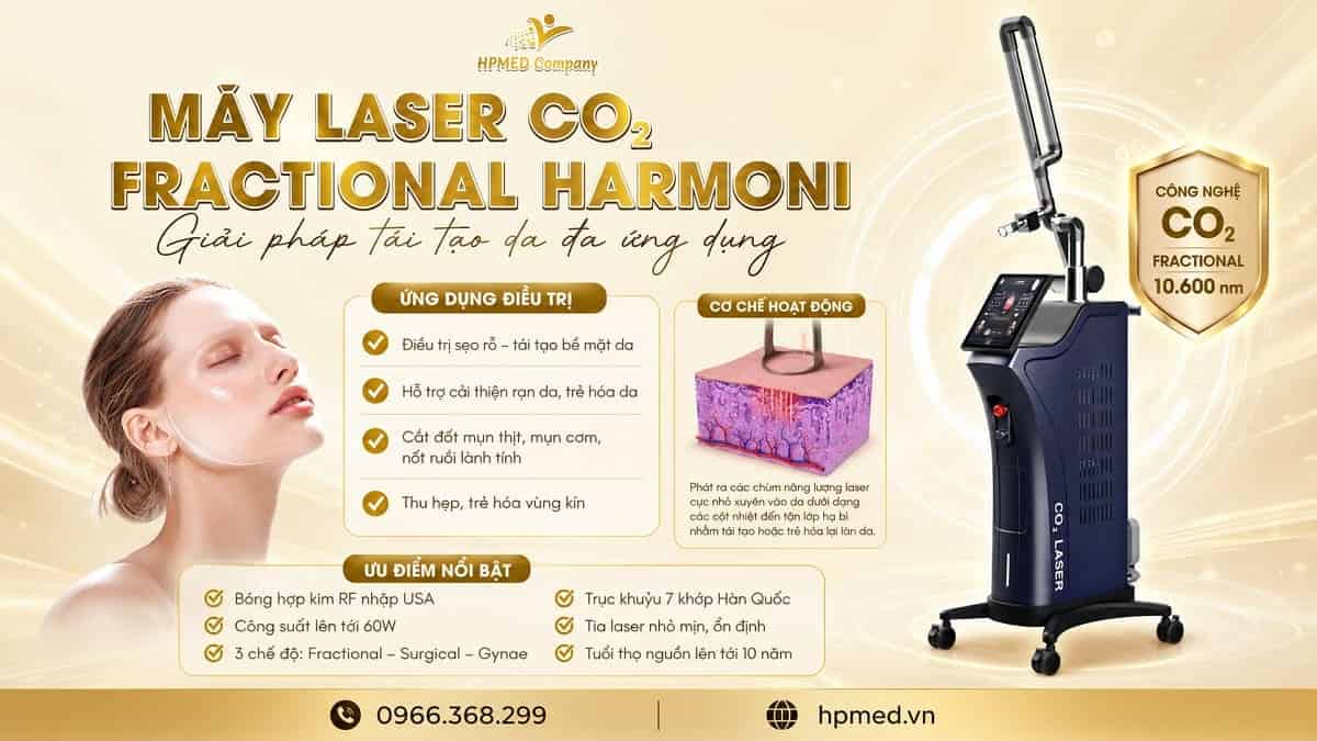 Máy laser co2 fractional Harmoni công nghệ máy fractional co2 laser xóa sẹo rỗ và trẻ hóa da chính hãng tại HPMED