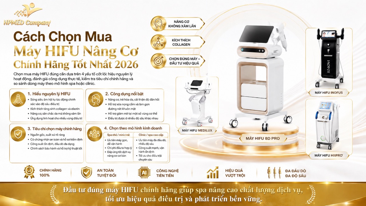 Cách Chọn Mua Máy HIFU Nâng Cơ Chính Hãng Tốt Nhất 2026