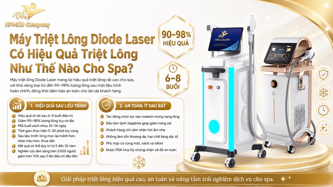 Máy Triệt Lông Diode Laser Có Hiệu Quả Triệt Lông Như Thế Nào Cho Spa?