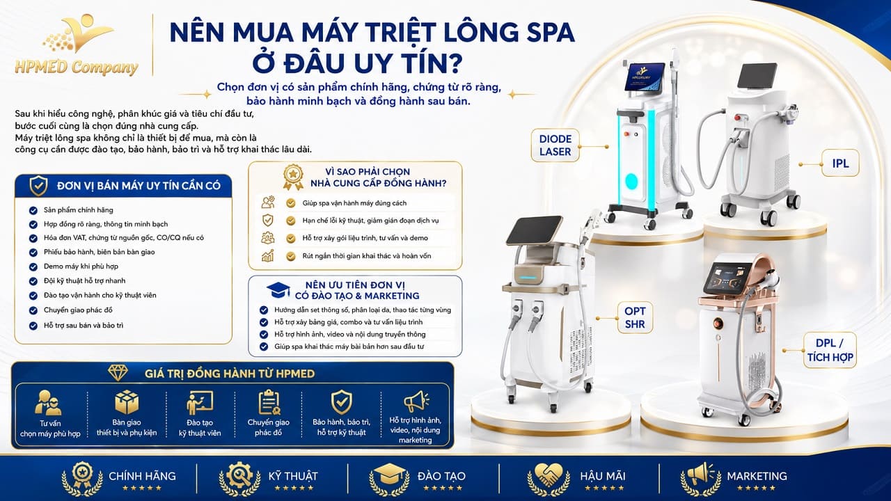 Nên mua máy triệt lông spa ở đâu uy tín?