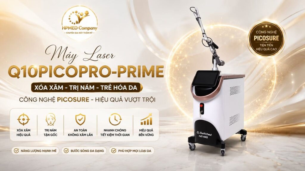 Mẫu máy laser q10picopro prime xóa xăm trị nám chính ngạch chuẩn y khoa tại HPMED
