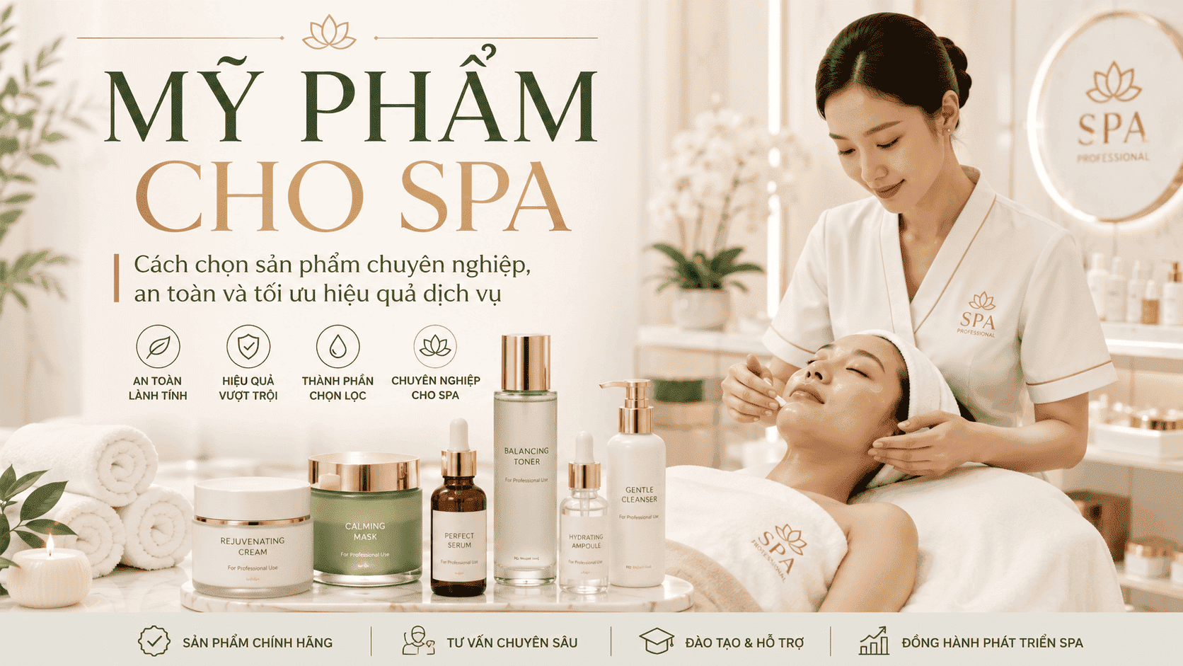 Mỹ Phẩm Cho Spa: Cách Chọn Sản Phẩm Chuyên Nghiệp, An Toàn Và Tối Ưu Hiệu Quả Dịch Vụ 1 mỹ phẩm cho spa chuyên nghiệp