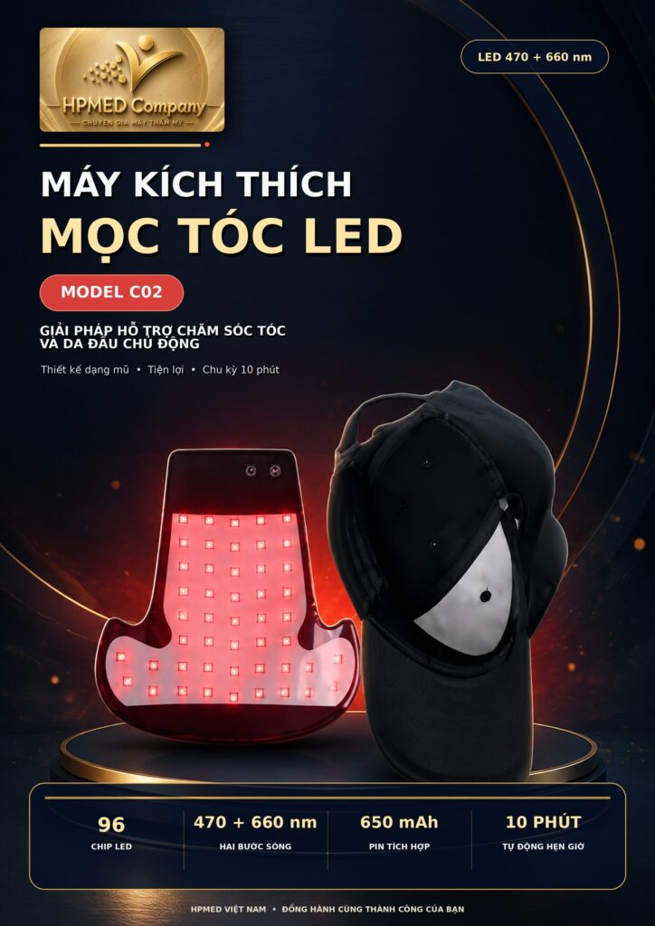 Máy kích thích mọc tóc LED C02 96 chip HPMED