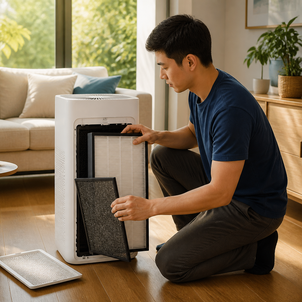 3.1. Kiểm tra và thay thế bộ lọc (HEPA & Than Hoạt Tính)