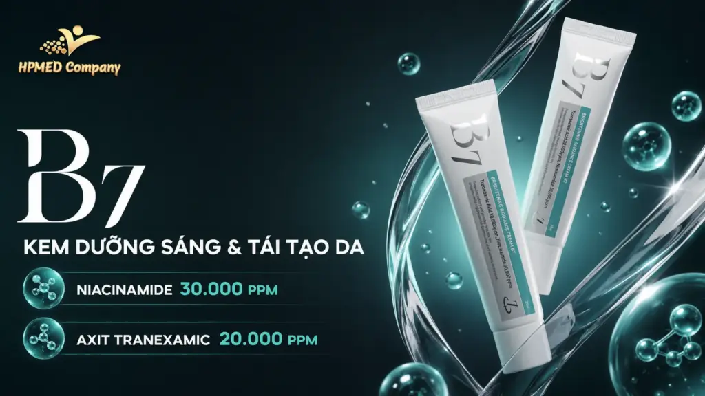 Kem dưỡng sáng và tái tạo da B7 với Niacinamide 30.000 PPM và Axit Tranexamic 20.000 PPM
