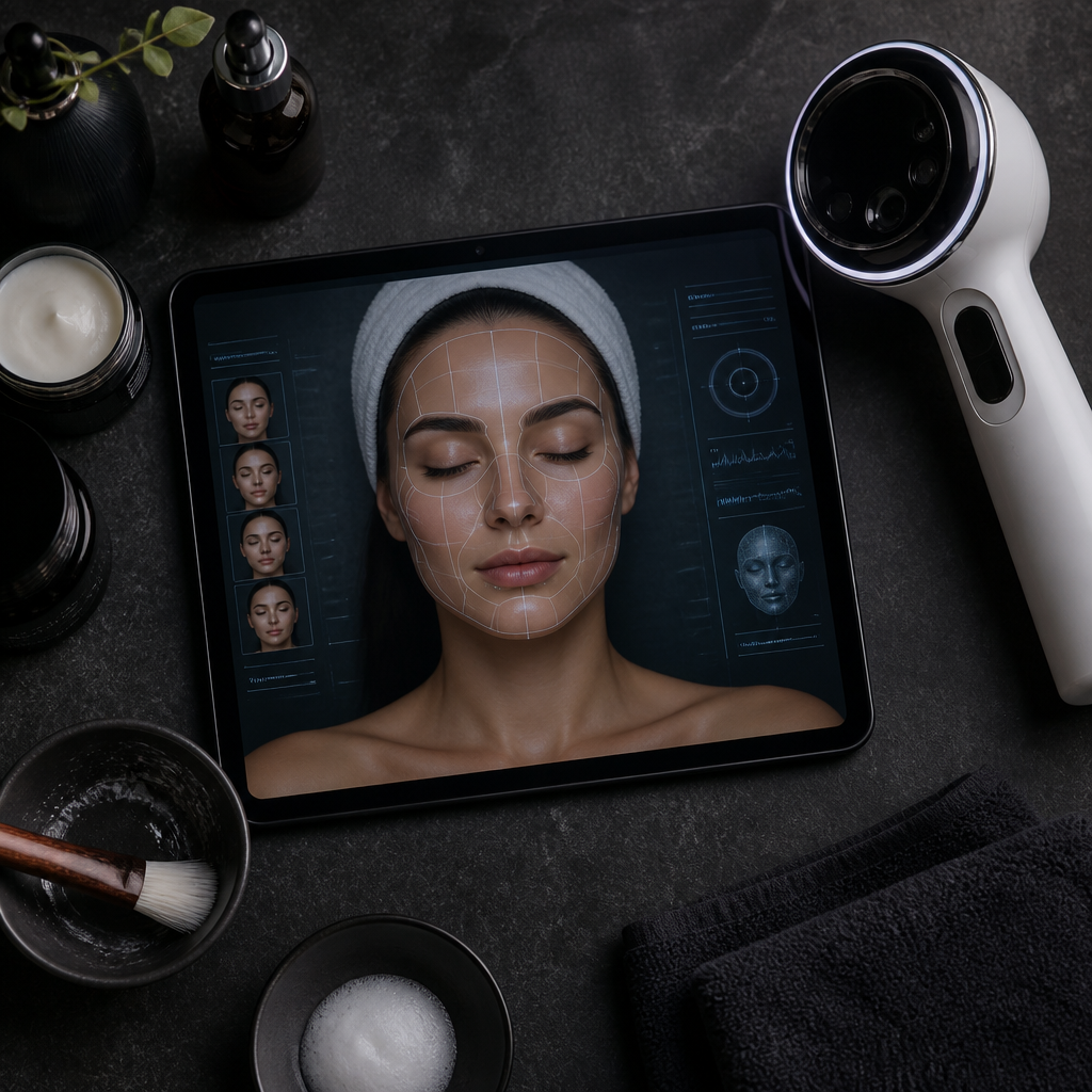 Khám Phá Khóa Học Spa Chuyên Sâu Tích Hợp AI & Công Nghệ 2026 Tại HPMED Hà Nội 1 Kỹ thuật viên đang thực hiện liệu trình chăm sóc da mặt sử dụng máy móc công nghệ cao tích hợp AI tại spa, thể hiện xu hướng khóa học spa công nghệ cao hà nội 2026.