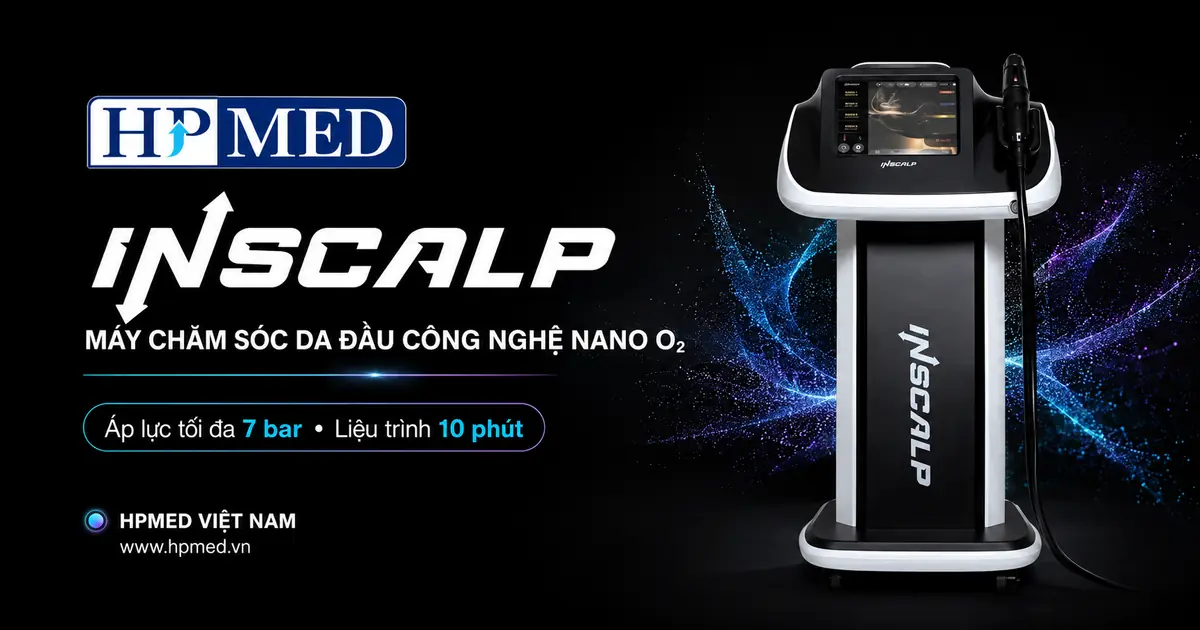 Máy chăm sóc da đầu INSCALP công nghệ nano O₂ áp lực 7 bar HPMED Việt Nam