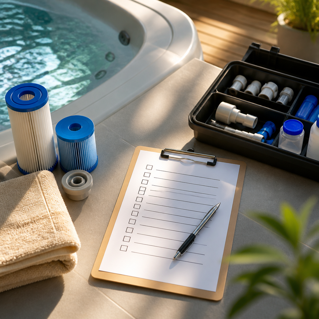 Chuyên viên kiểm tra và bảo dưỡng thiết bị spa định kỳ.